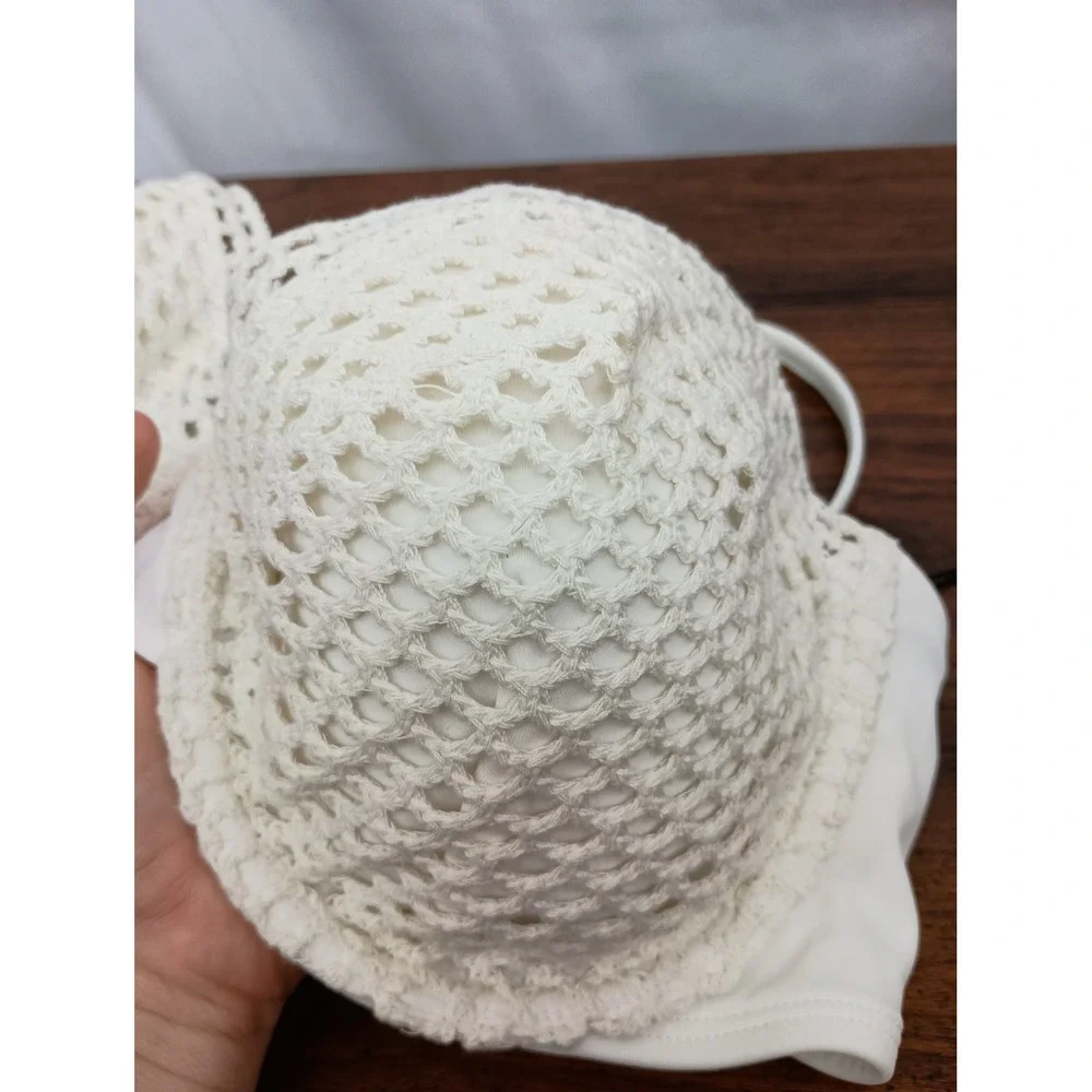 nwt Shade and shore 36D white‎ crochet beach bikini top vacation travel